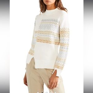NWT 3.1 Phillip Lim Fairisle Patchwork Wool Sweater, Size Large